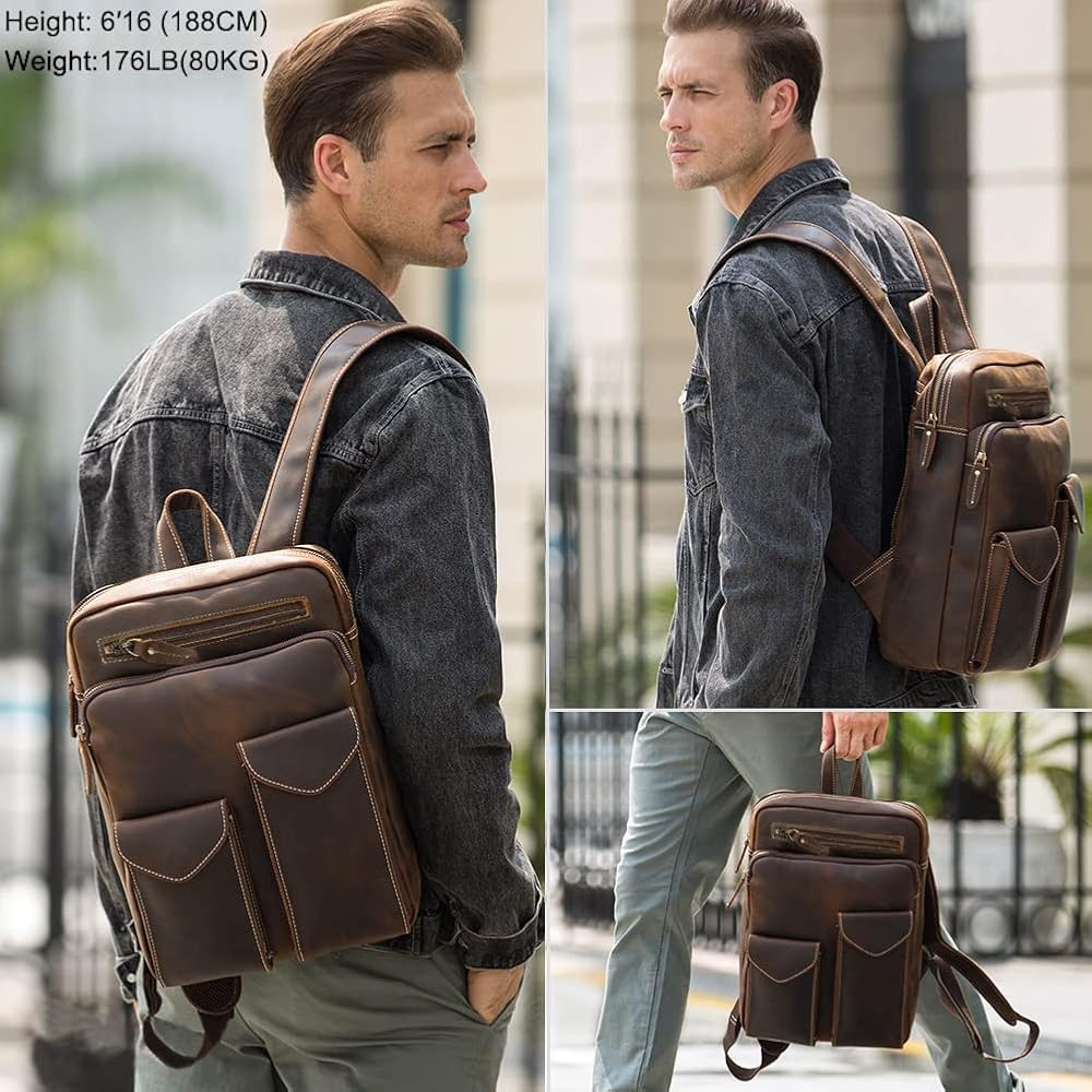 バッグ Smooth Leather BackPack Ztas-329 TOP HANDLE BACKPACK-EXTRA LARGE – Ztas Leather New York